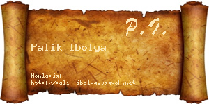 Palik Ibolya névjegykártya